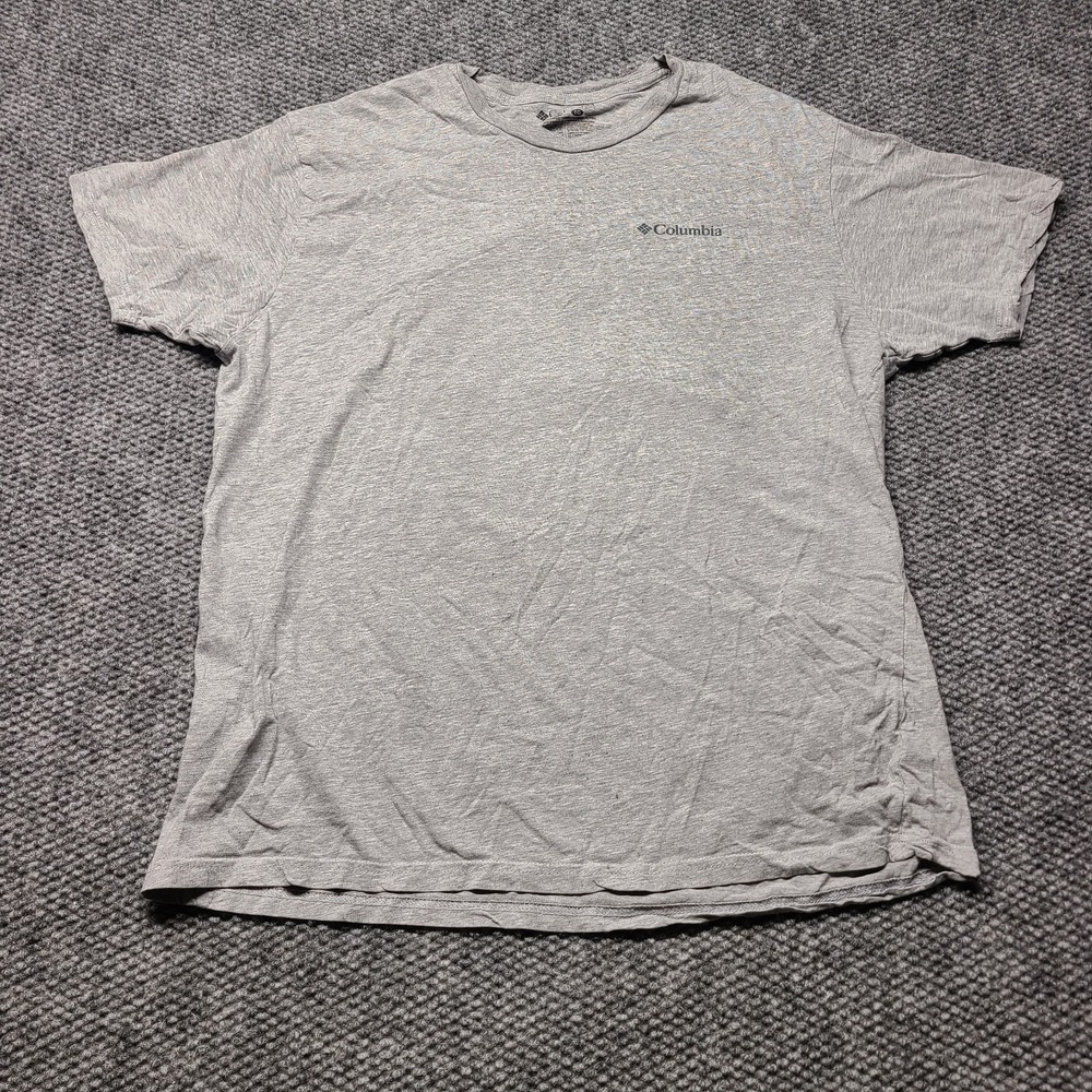 Columbia Delphic T-Shirt Mens XL Gray Graphic Print Always Outside Cotton Casual